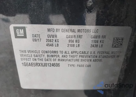 2018 Cadillac Ats from USA, damaged, VIN 1G6AE5RX8J0124606